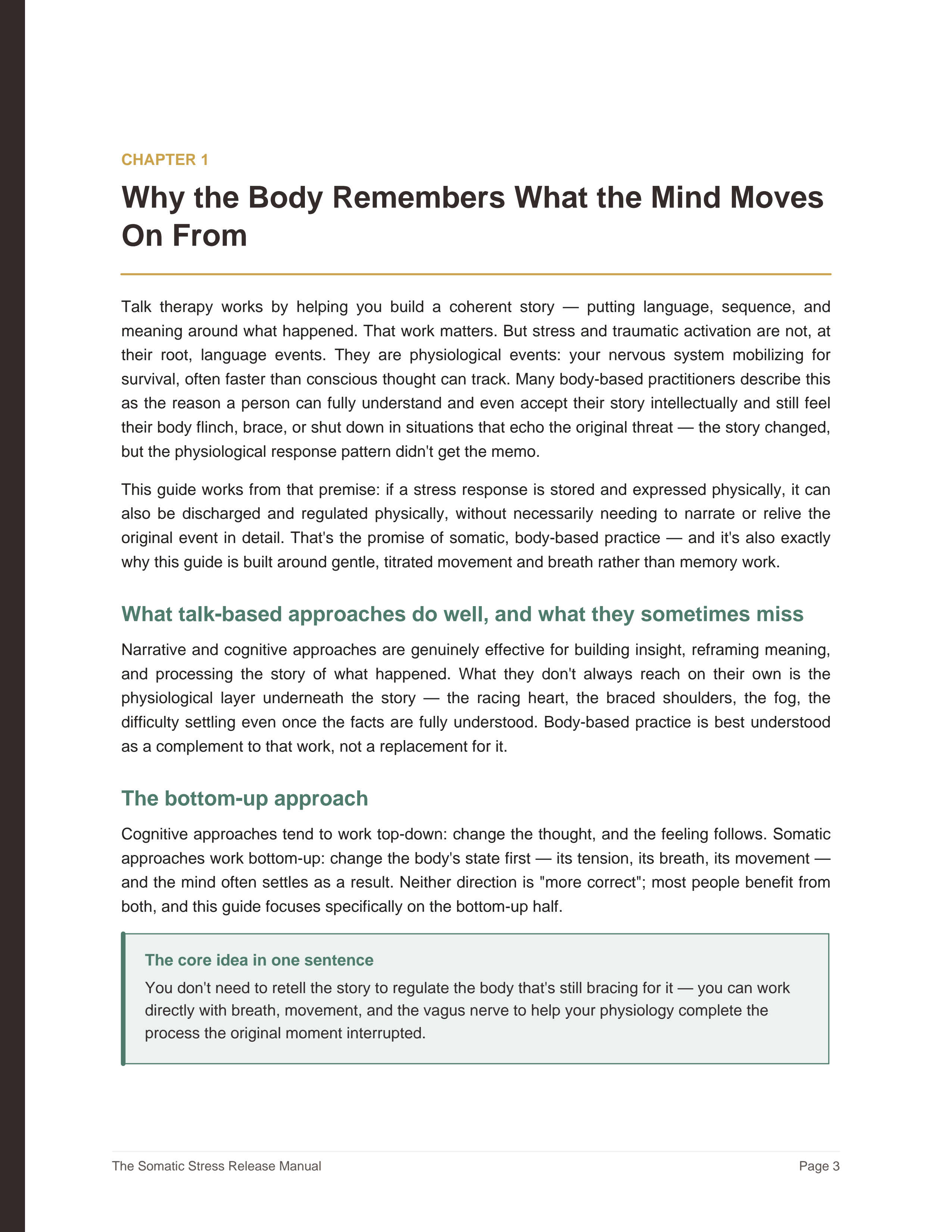 The Somatic Stress Release Manual: Body-Based Techniques to Calm Your Nervous System