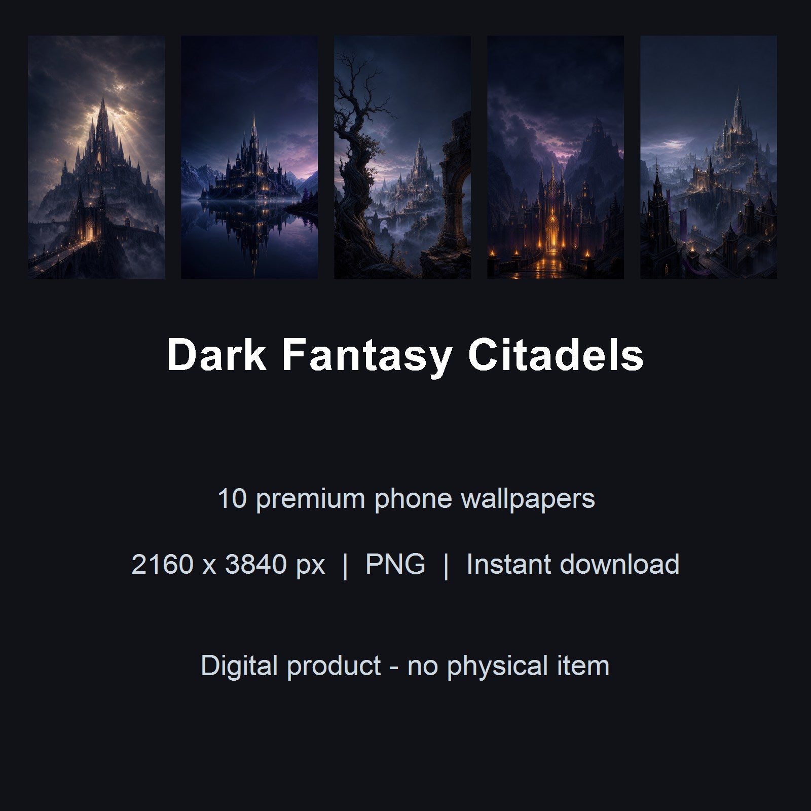 Dark Fantasy Citadels – 10 Premium Phone Wallpapers