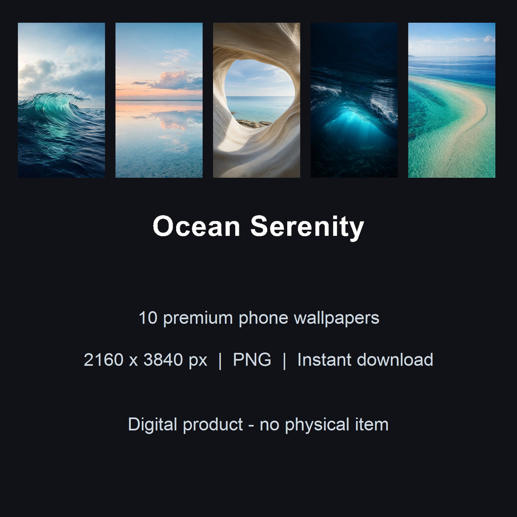 Ocean Serenity – 10 Premium Phone Wallpapers