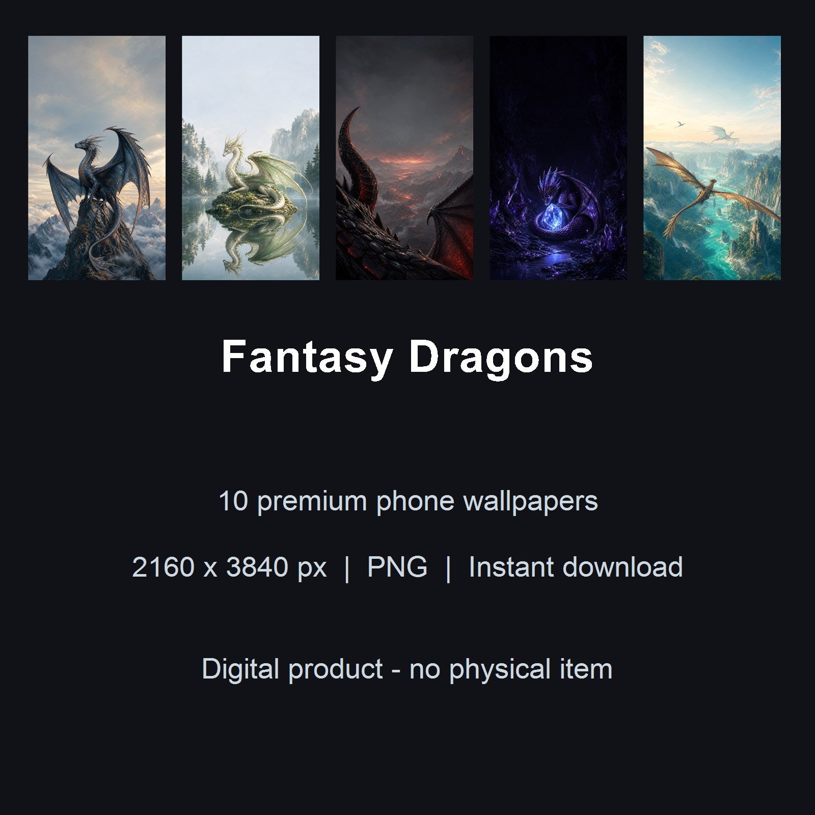 Fantasy Dragons – 10 Premium Phone Wallpapers
