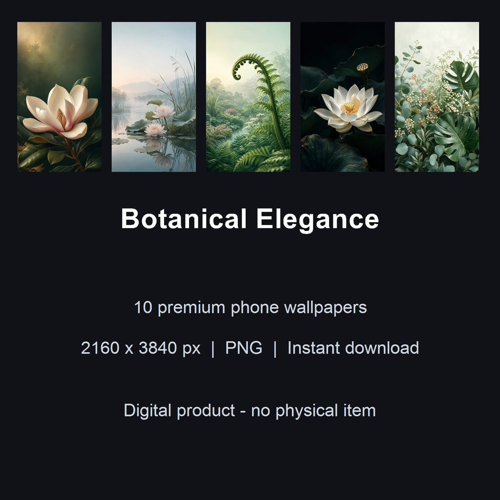 Botanical Elegance – 10 Premium Phone Wallpapers