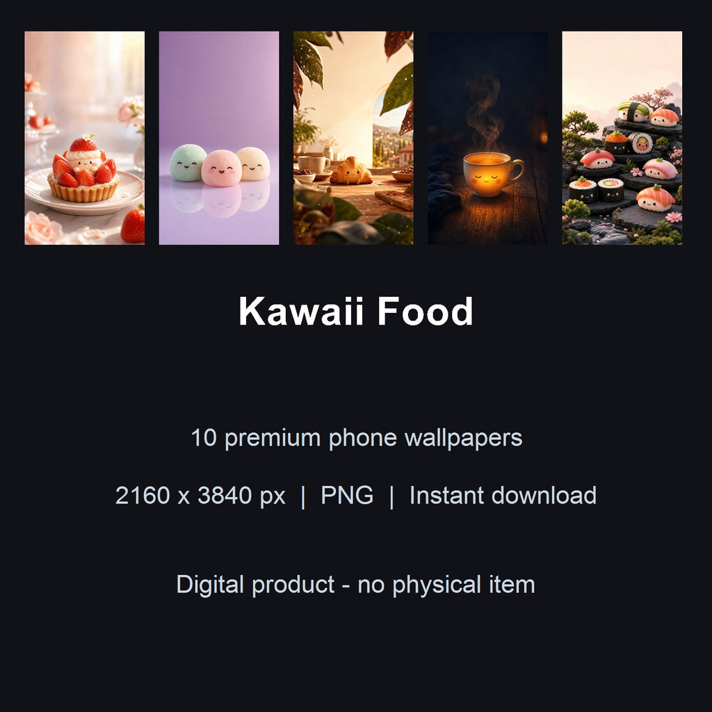 Kawaii Food – 10 Premium Phone Wallpapers