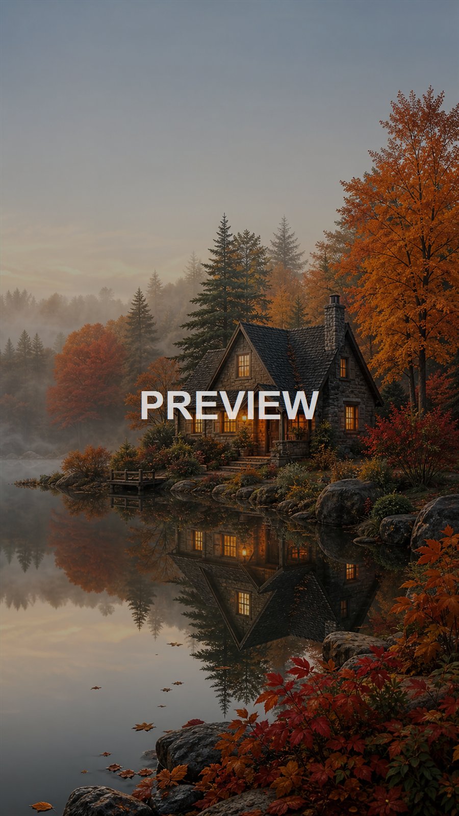 Cozy Autumn Cottages – 10 Premium Phone Wallpapers