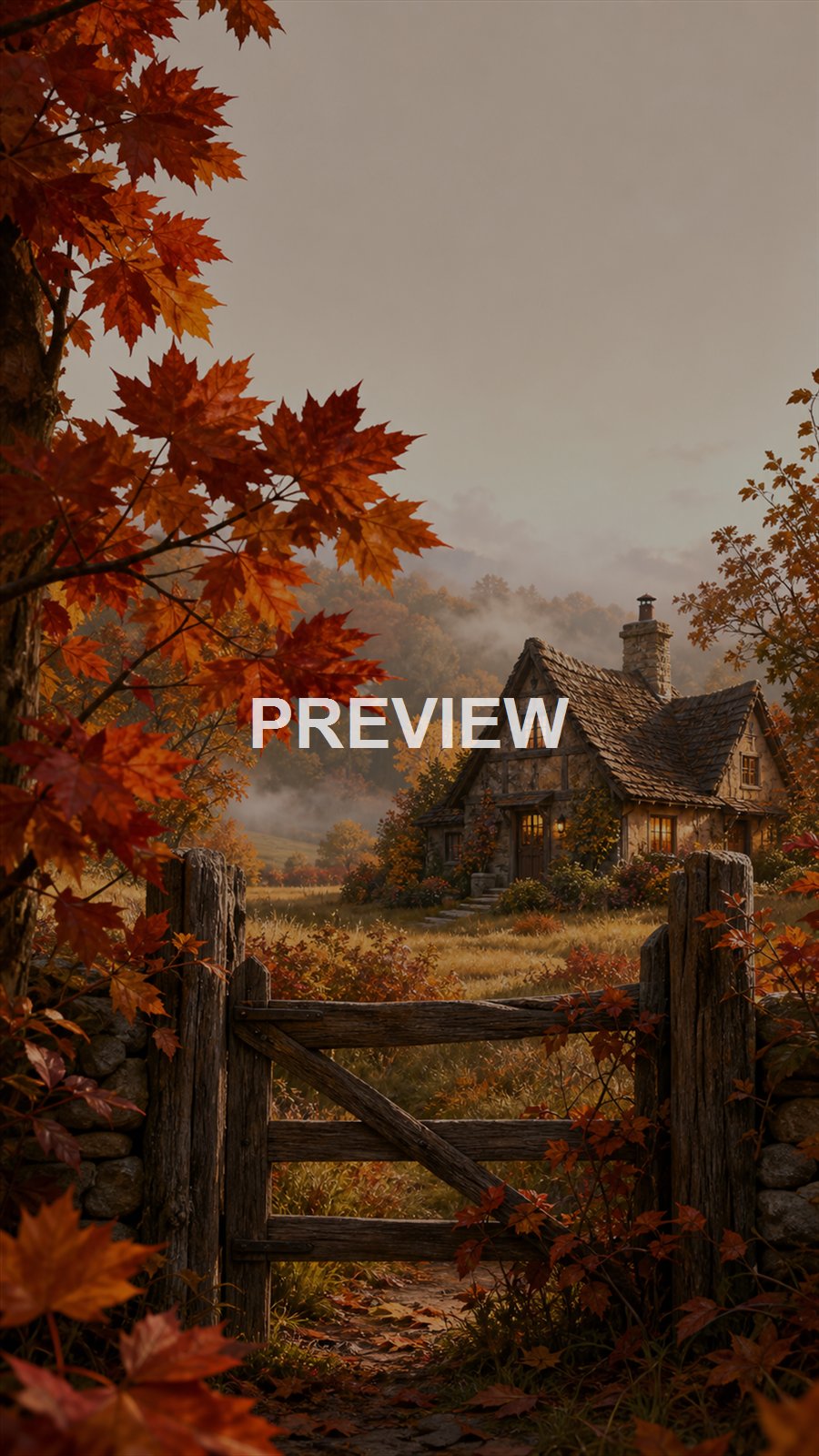 Cozy Autumn Cottages – 10 Premium Phone Wallpapers