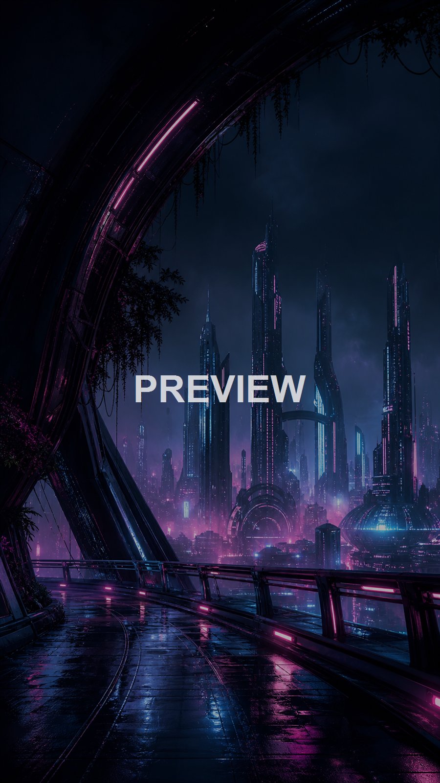 Neon Cyber Cities – 10 Premium Phone Wallpapers