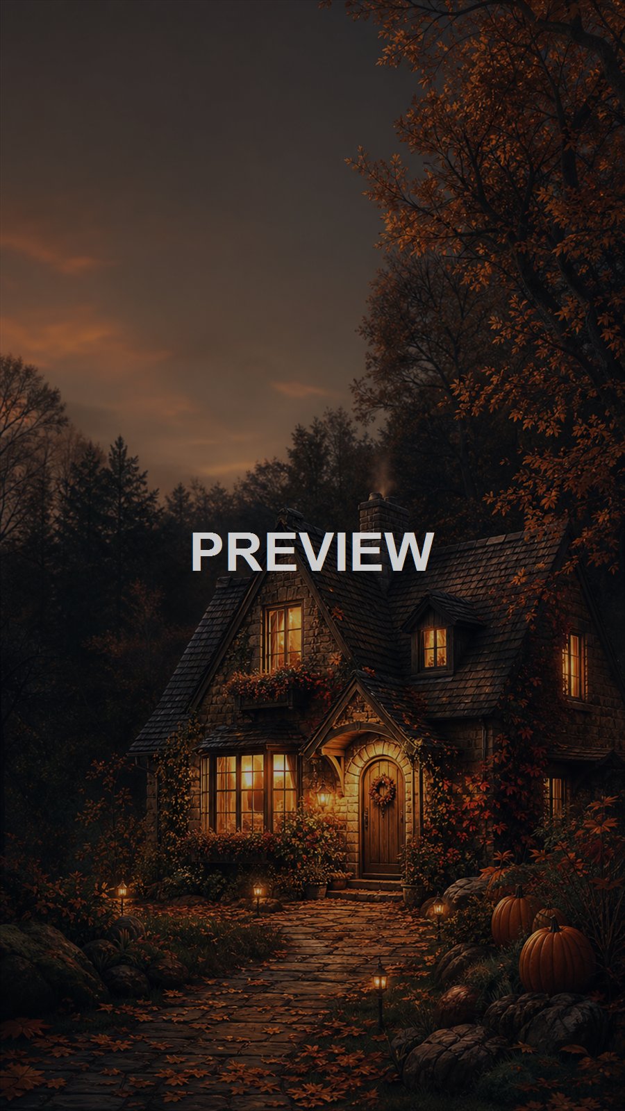 Cozy Autumn Cottages – 10 Premium Phone Wallpapers