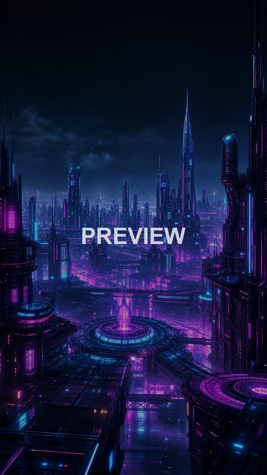 Neon Cyber Cities – 10 Premium Phone Wallpapers
