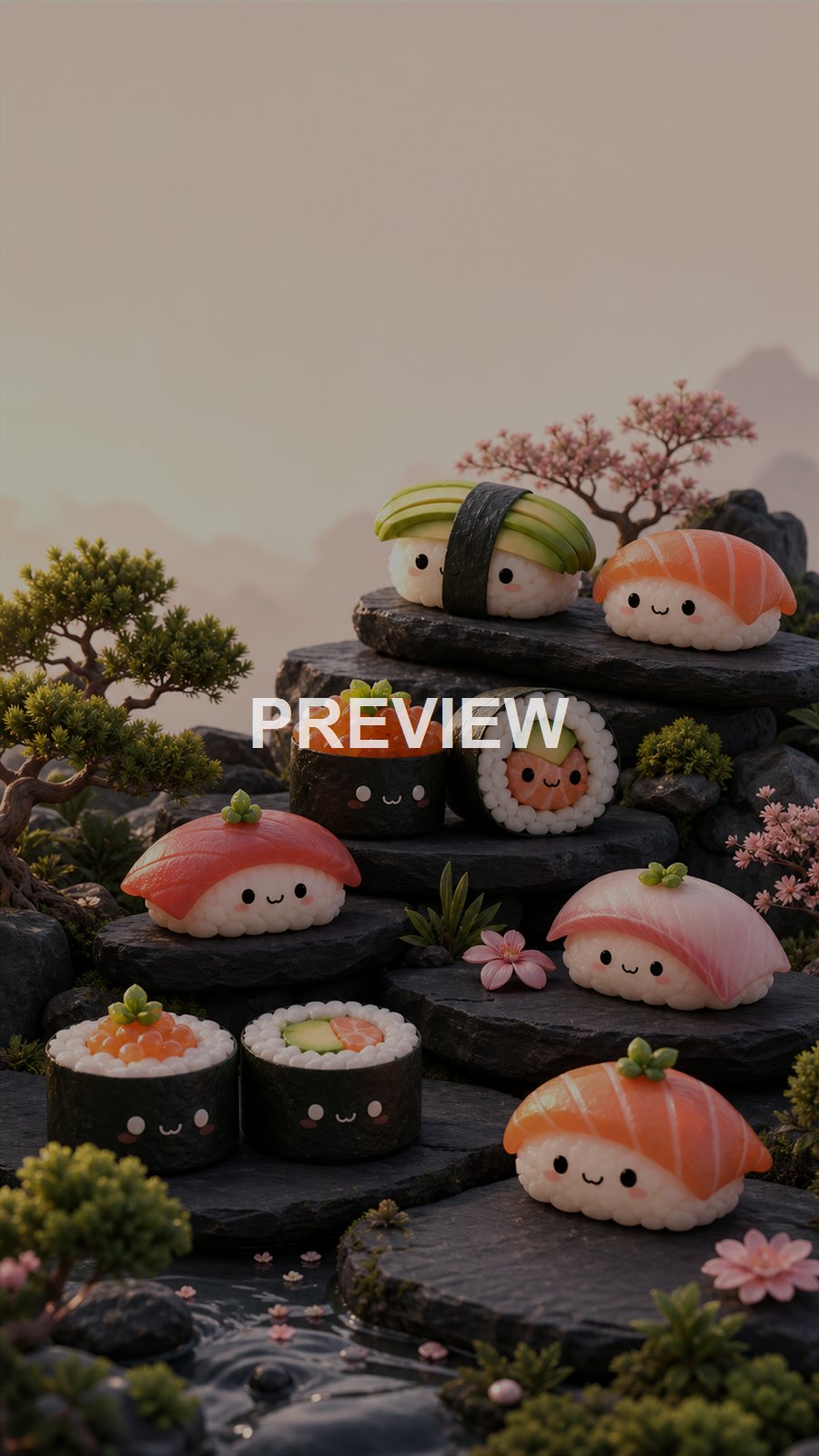 Kawaii Food – 10 Premium Phone Wallpapers