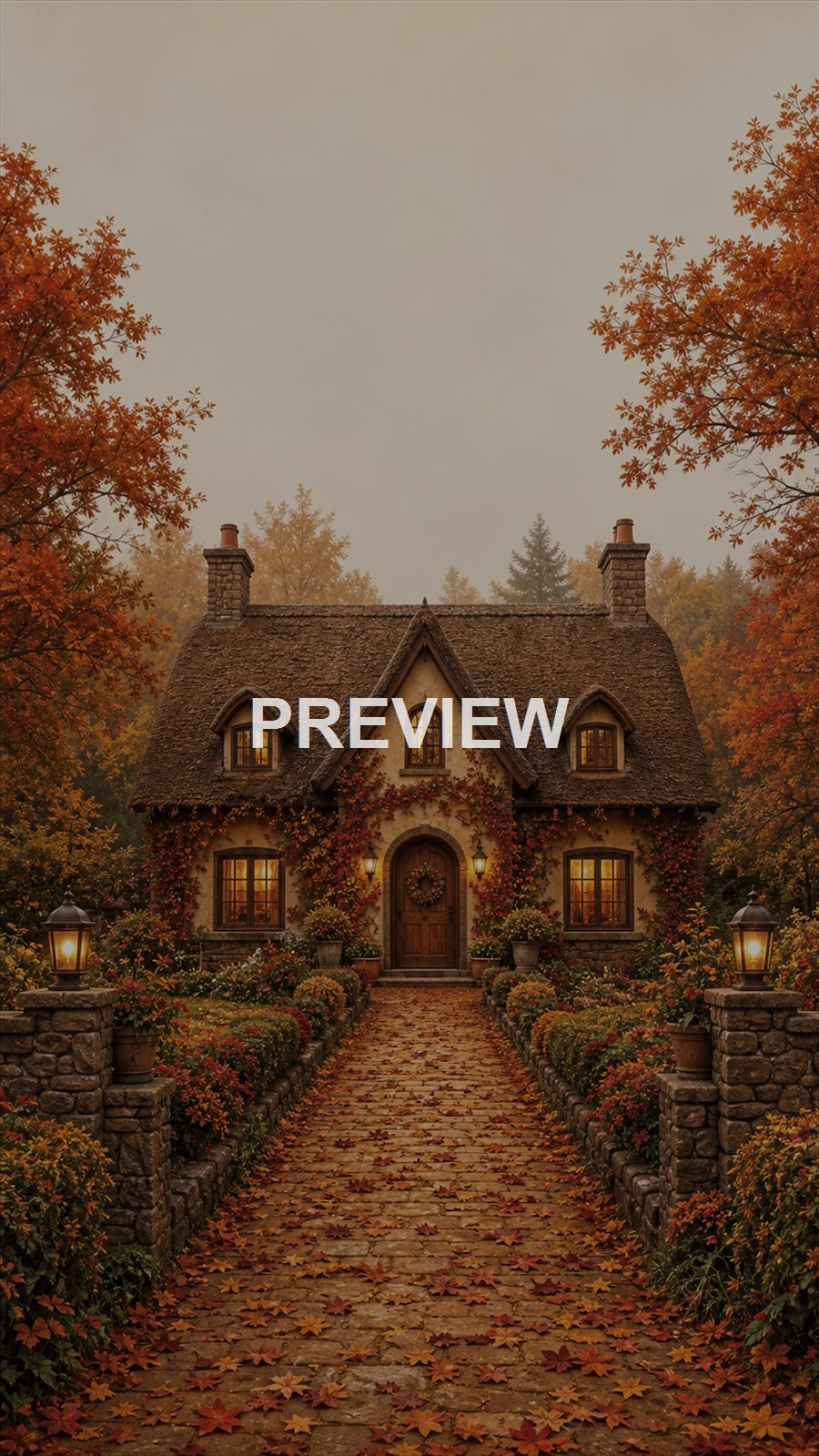 Cozy Autumn Cottages – 10 Premium Phone Wallpapers