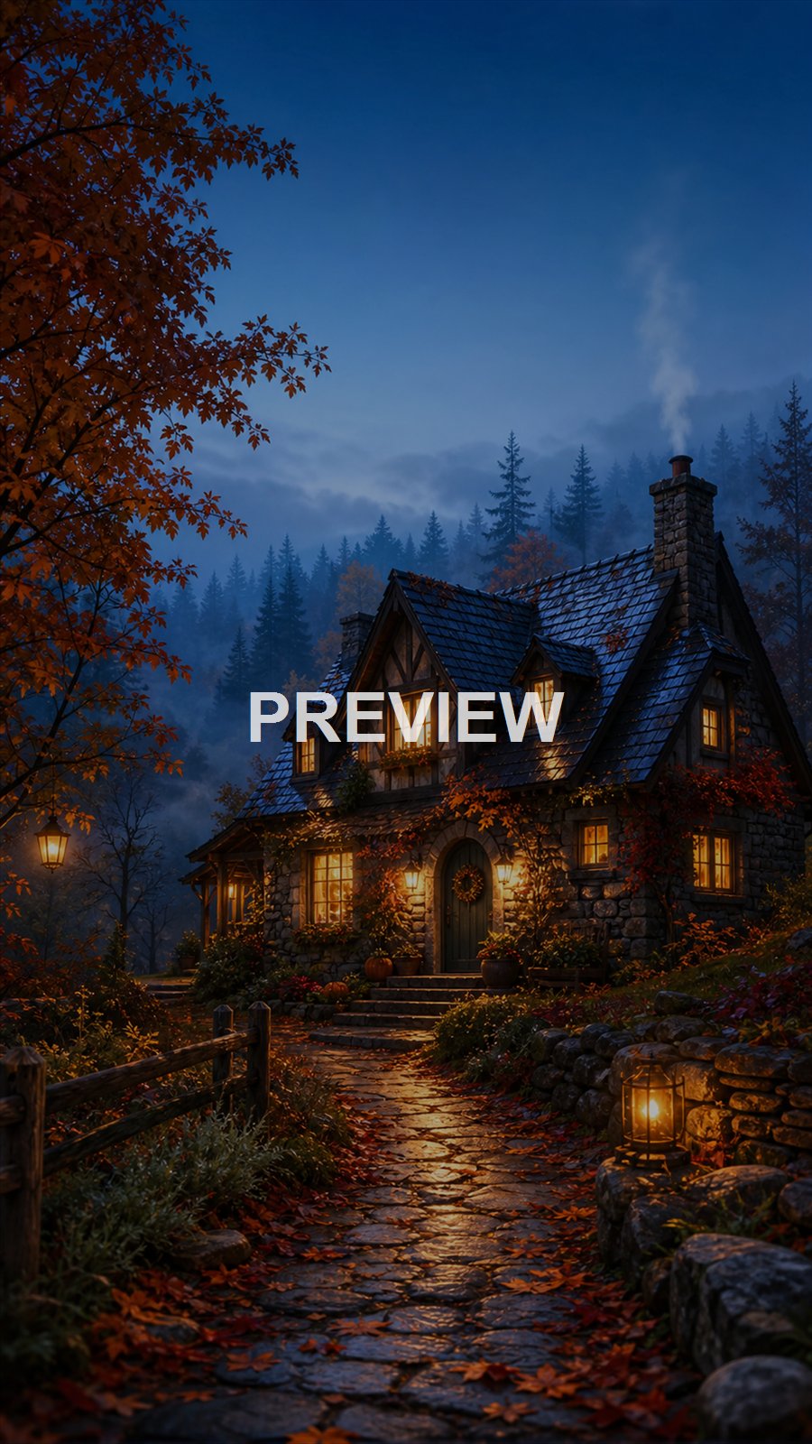 Cozy Autumn Cottages – 10 Premium Phone Wallpapers