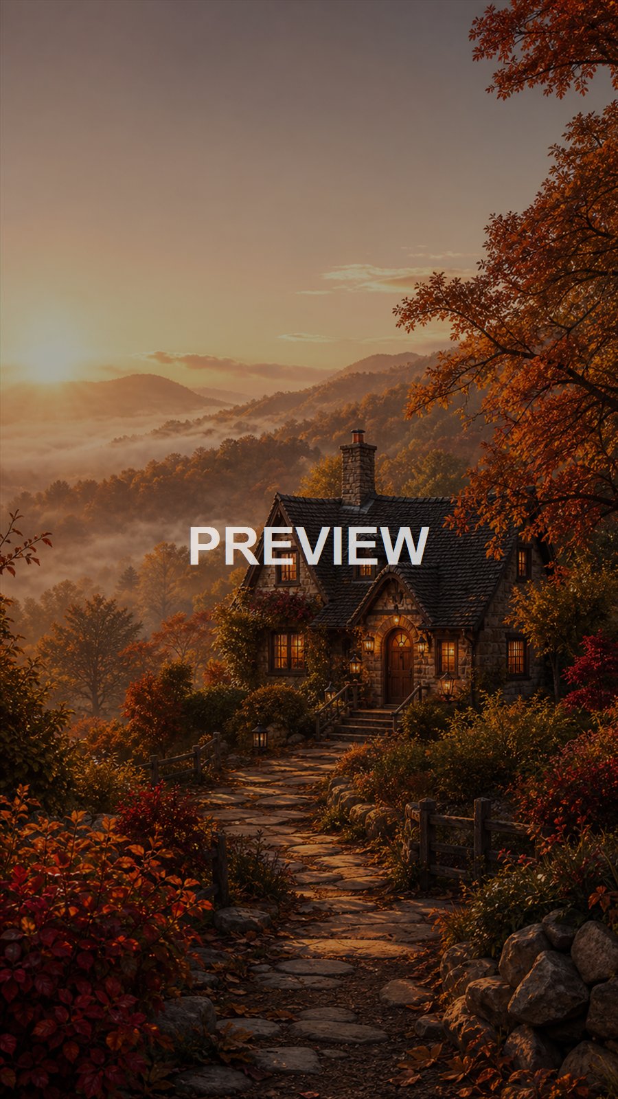 Cozy Autumn Cottages – 10 Premium Phone Wallpapers