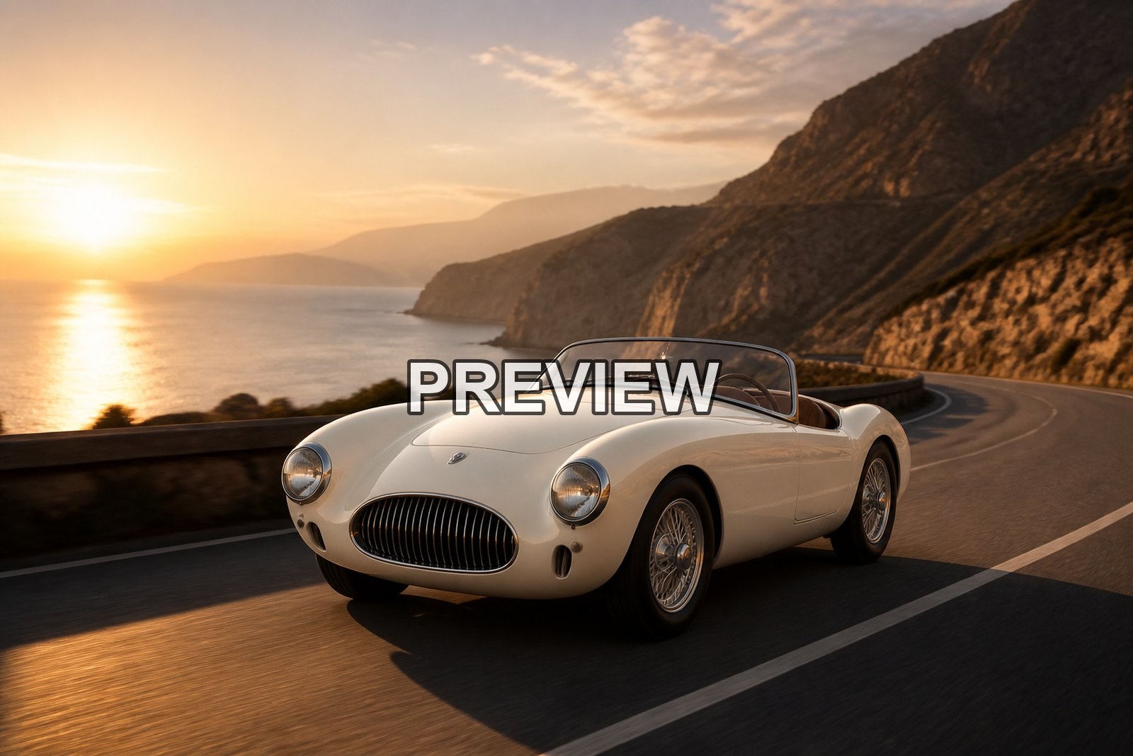 Classic Roadsters on Coastal Roads – 10 Desktop & Phone Wallpaper Bundle – preview 1