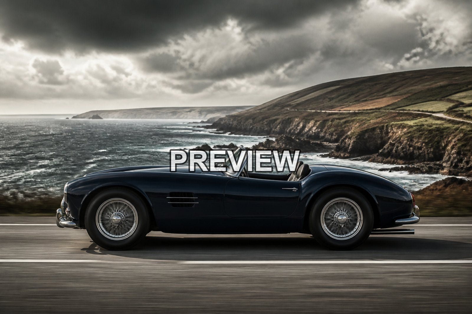 Classic Roadsters on Coastal Roads – 10 Desktop & Phone Wallpaper Bundle – preview 3