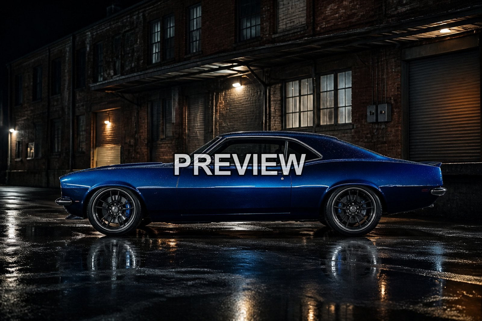 Muscle Cars in Industrial Halls – 10 Desktop & Phone Wallpaper Bundle – preview 3