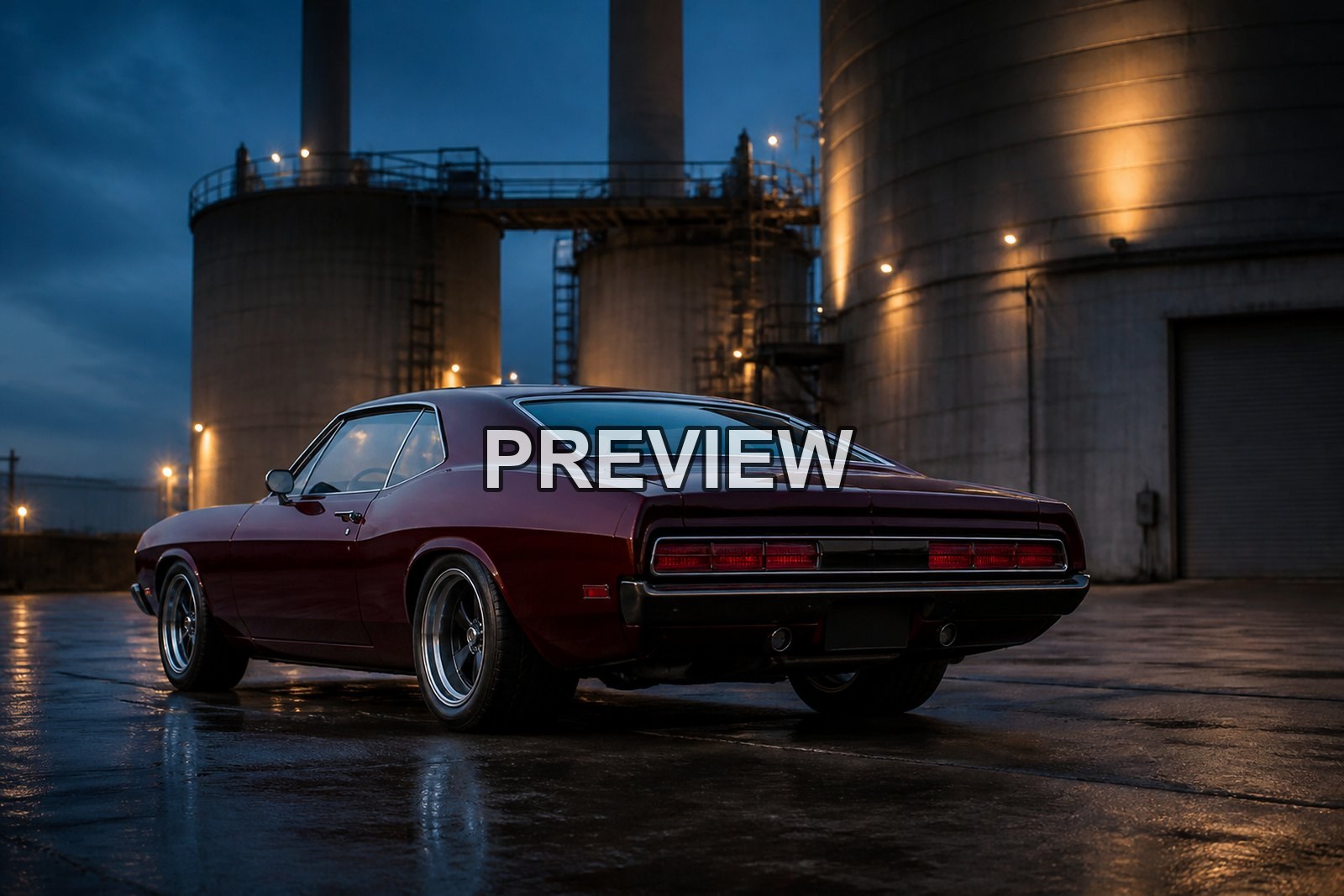 Muscle Cars in Industrial Halls – 10 Desktop & Phone Wallpaper Bundle – preview 6
