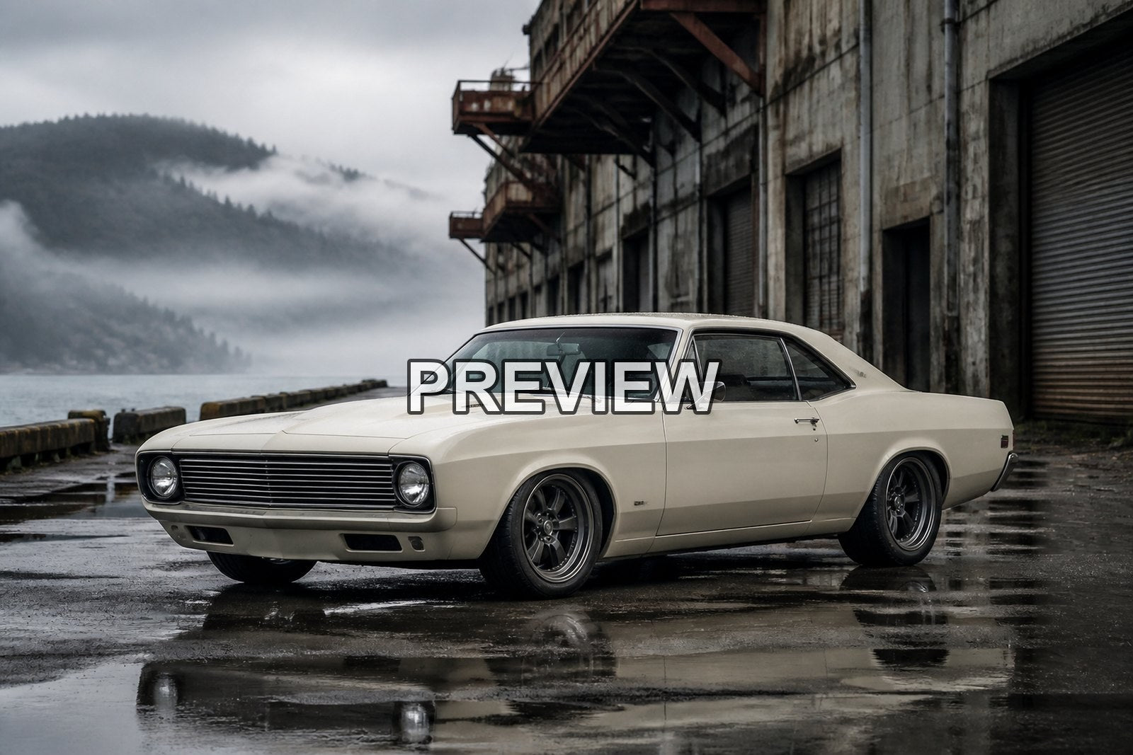 Muscle Cars in Industrial Halls – 10 Desktop & Phone Wallpaper Bundle – preview 7