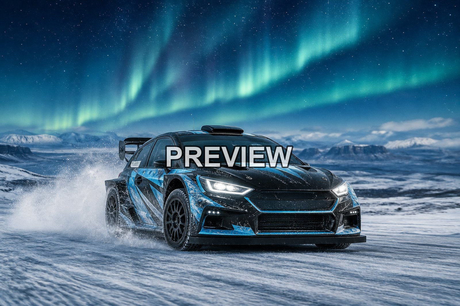 Rally Cars in Snow and Ice – 10 Desktop & Phone Wallpaper Bundle – preview 10