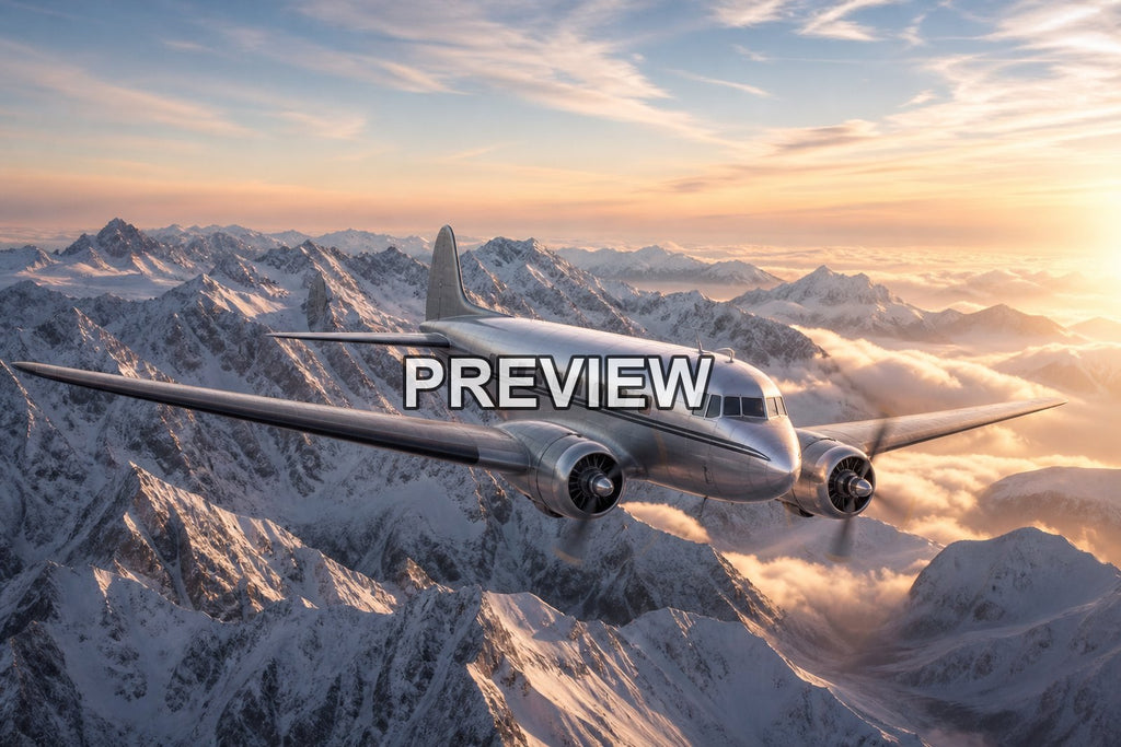 Retro Passenger Planes over Mountains – 10 Desktop & Phone Wallpaper Bundle – preview 1