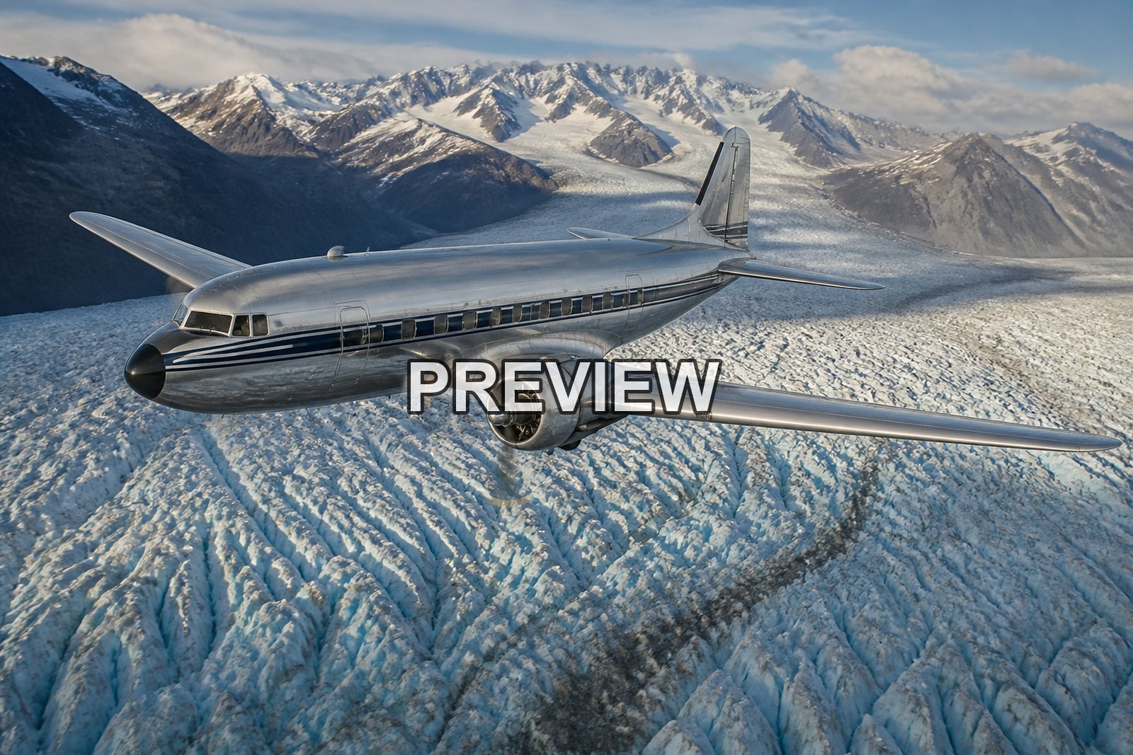 Retro Passenger Planes over Mountains – 10 Desktop & Phone Wallpaper Bundle – preview 7