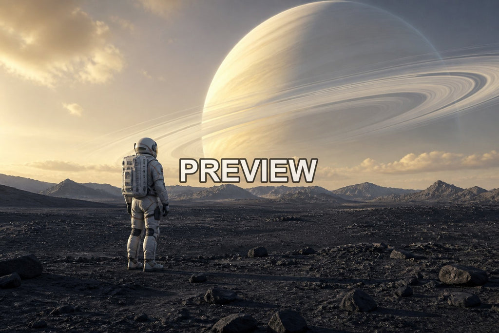 Astronauts on Fictional Planets – 10 Desktop & Phone Wallpaper Bundle – preview 1