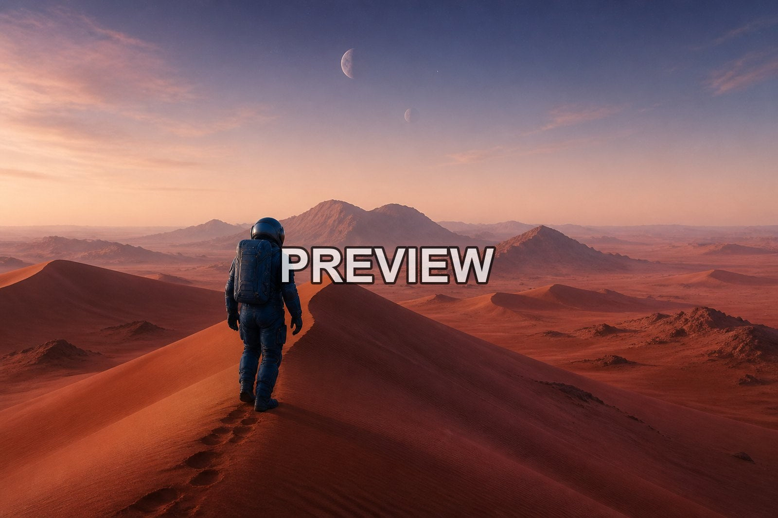 Astronauts on Fictional Planets – 10 Desktop & Phone Wallpaper Bundle – preview 3