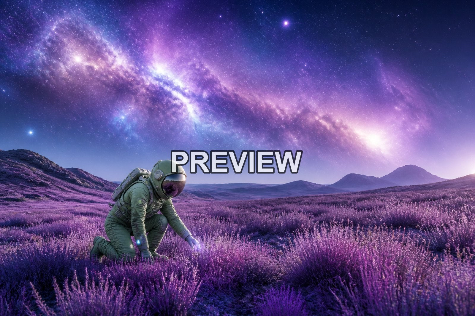 Astronauts on Fictional Planets – 10 Desktop & Phone Wallpaper Bundle – preview 5