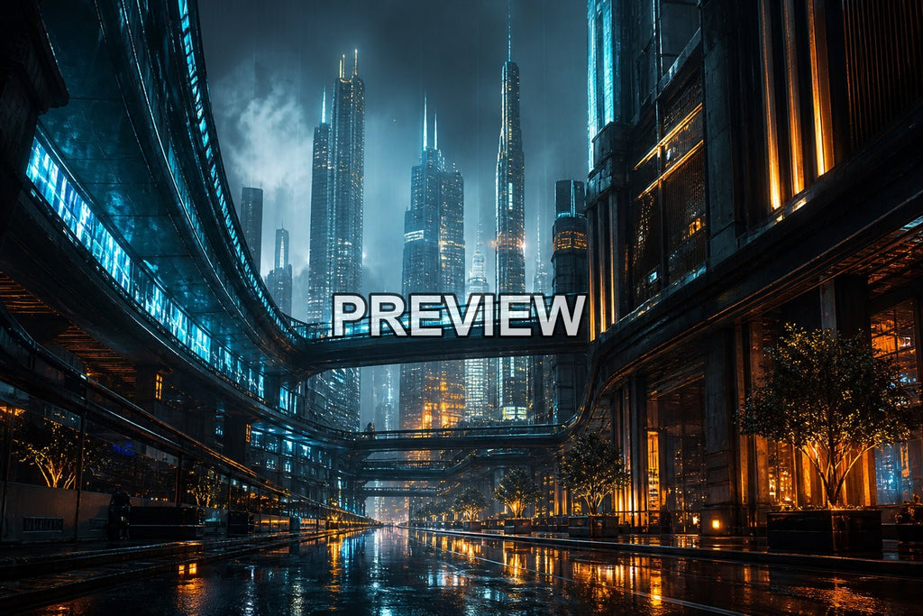 Futuristic Neon Cities – 10 Desktop & Phone Wallpaper Bundle – preview 1
