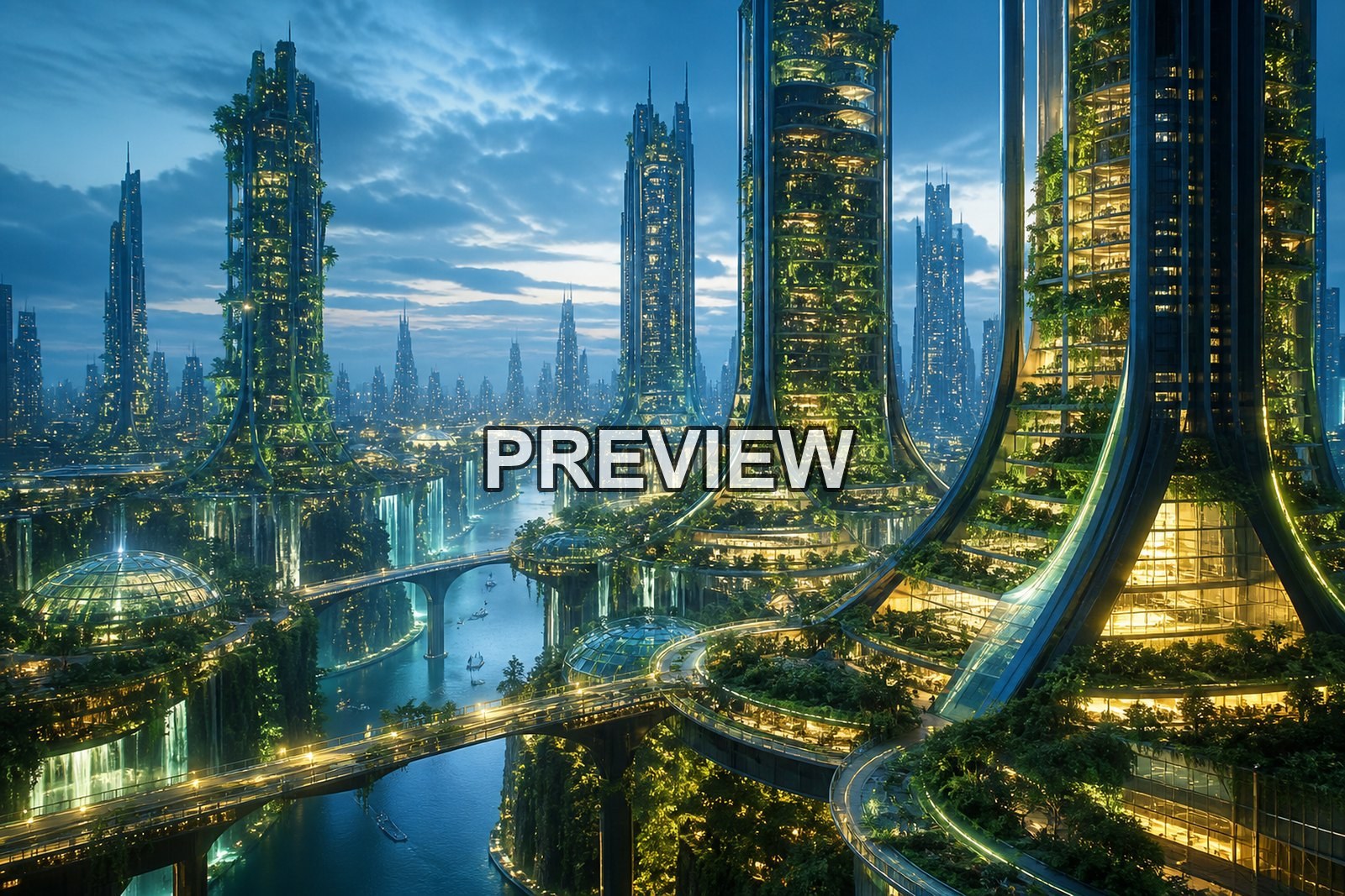 Futuristic Neon Cities – 10 Desktop & Phone Wallpaper Bundle – preview 4