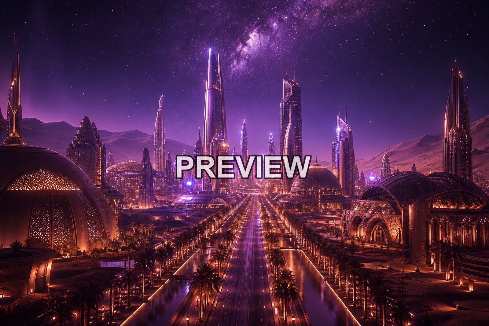 Futuristic Neon Cities – 10 Desktop & Phone Wallpaper Bundle – preview 5