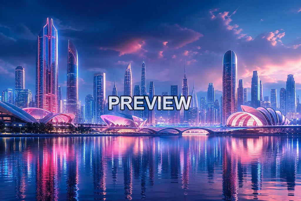 Futuristic Neon Cities – 10 Desktop & Phone Wallpaper Bundle – preview 7