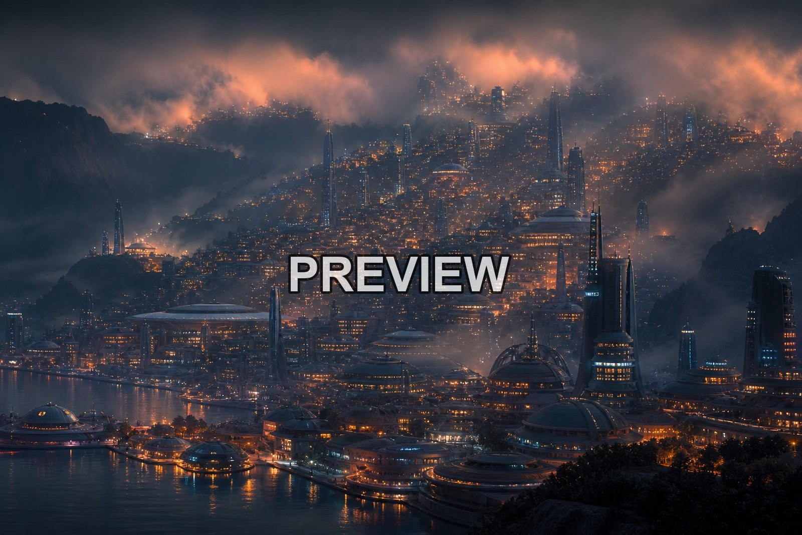 Futuristic Neon Cities – 10 Desktop & Phone Wallpaper Bundle – preview 9
