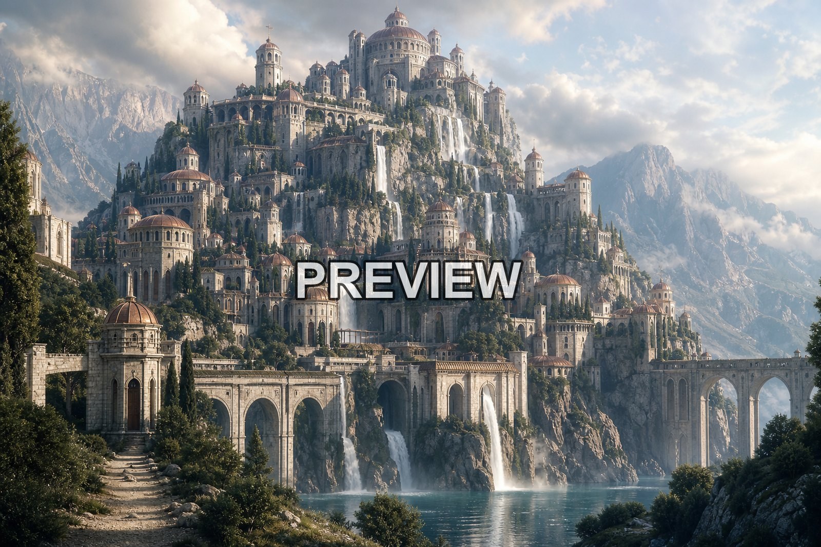 Castles and Fantasy Cities – 10 Desktop & Phone Wallpaper Bundle – preview 2