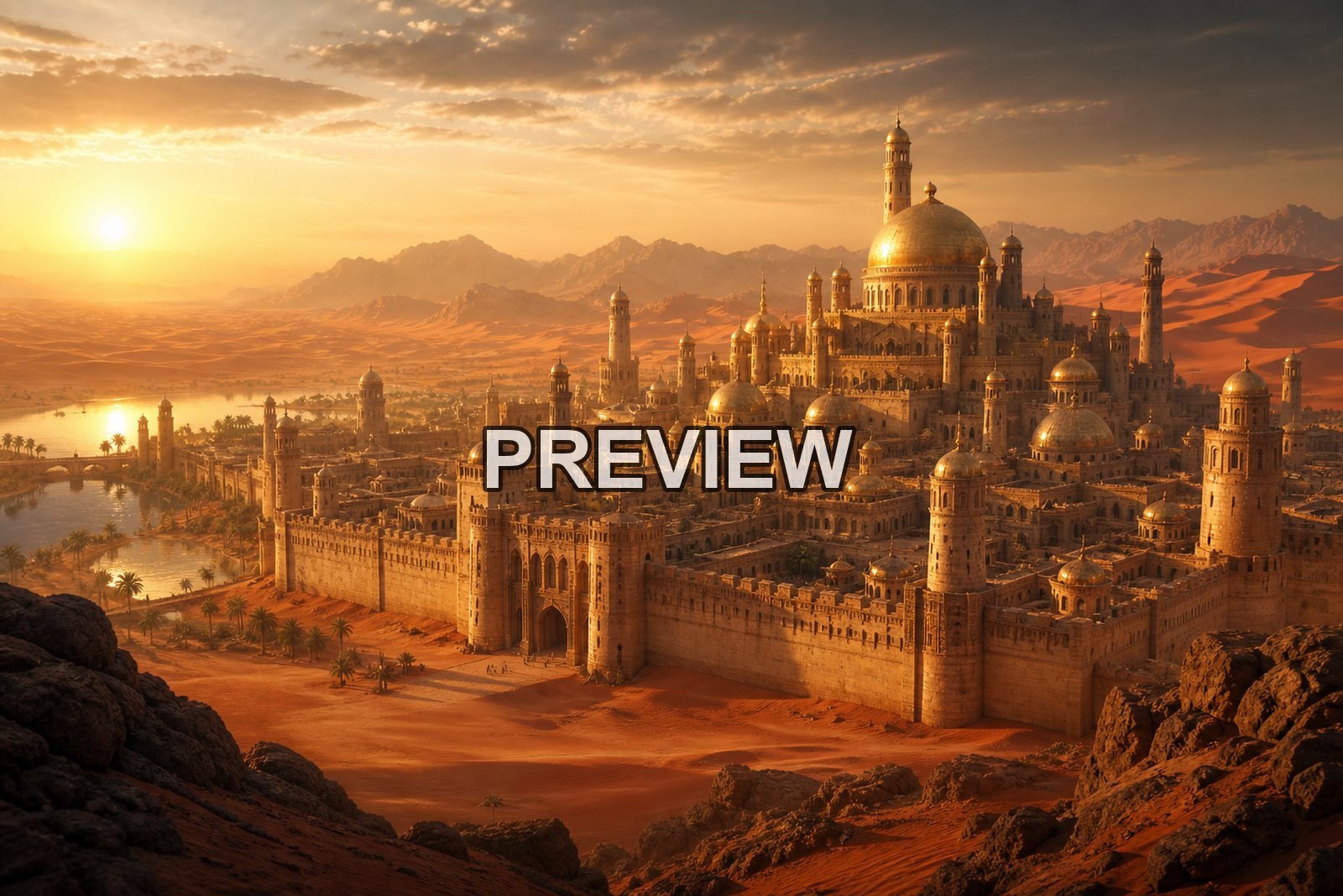 Castles and Fantasy Cities – 10 Desktop & Phone Wallpaper Bundle – preview 3