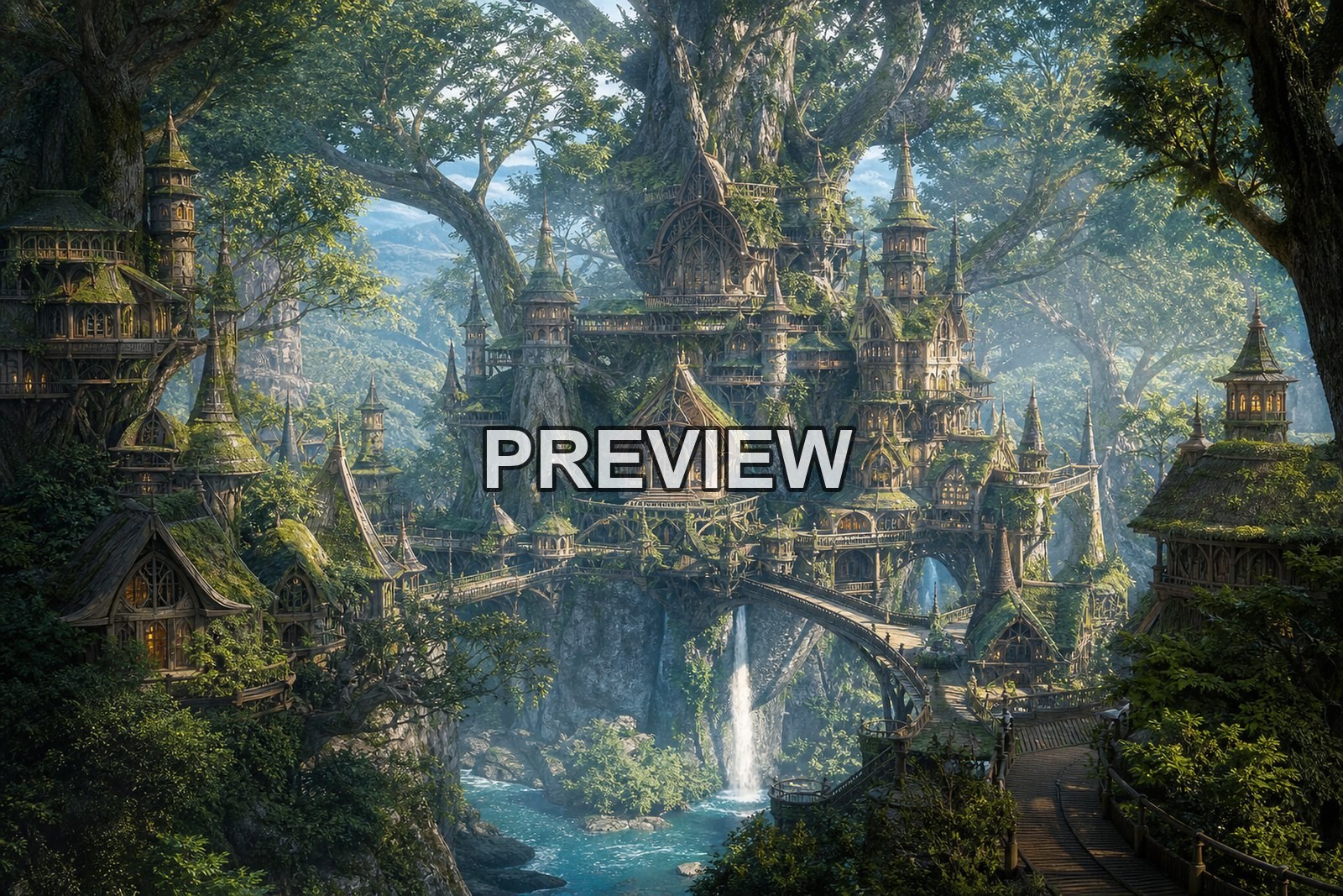 Castles and Fantasy Cities – 10 Desktop & Phone Wallpaper Bundle – preview 4