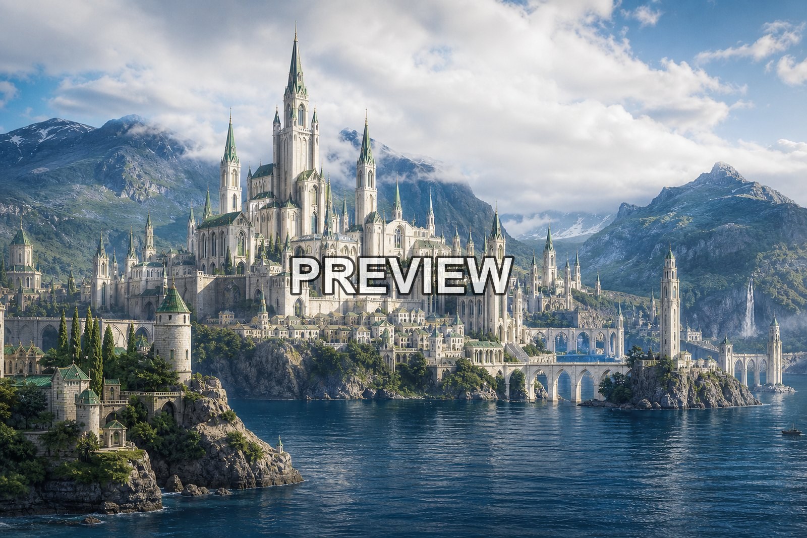 Castles and Fantasy Cities – 10 Desktop & Phone Wallpaper Bundle – preview 5