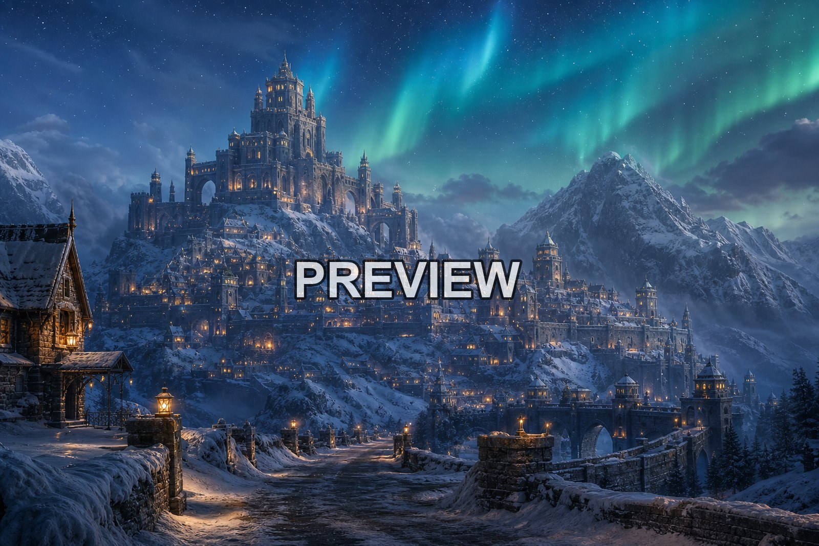 Castles and Fantasy Cities – 10 Desktop & Phone Wallpaper Bundle – preview 8