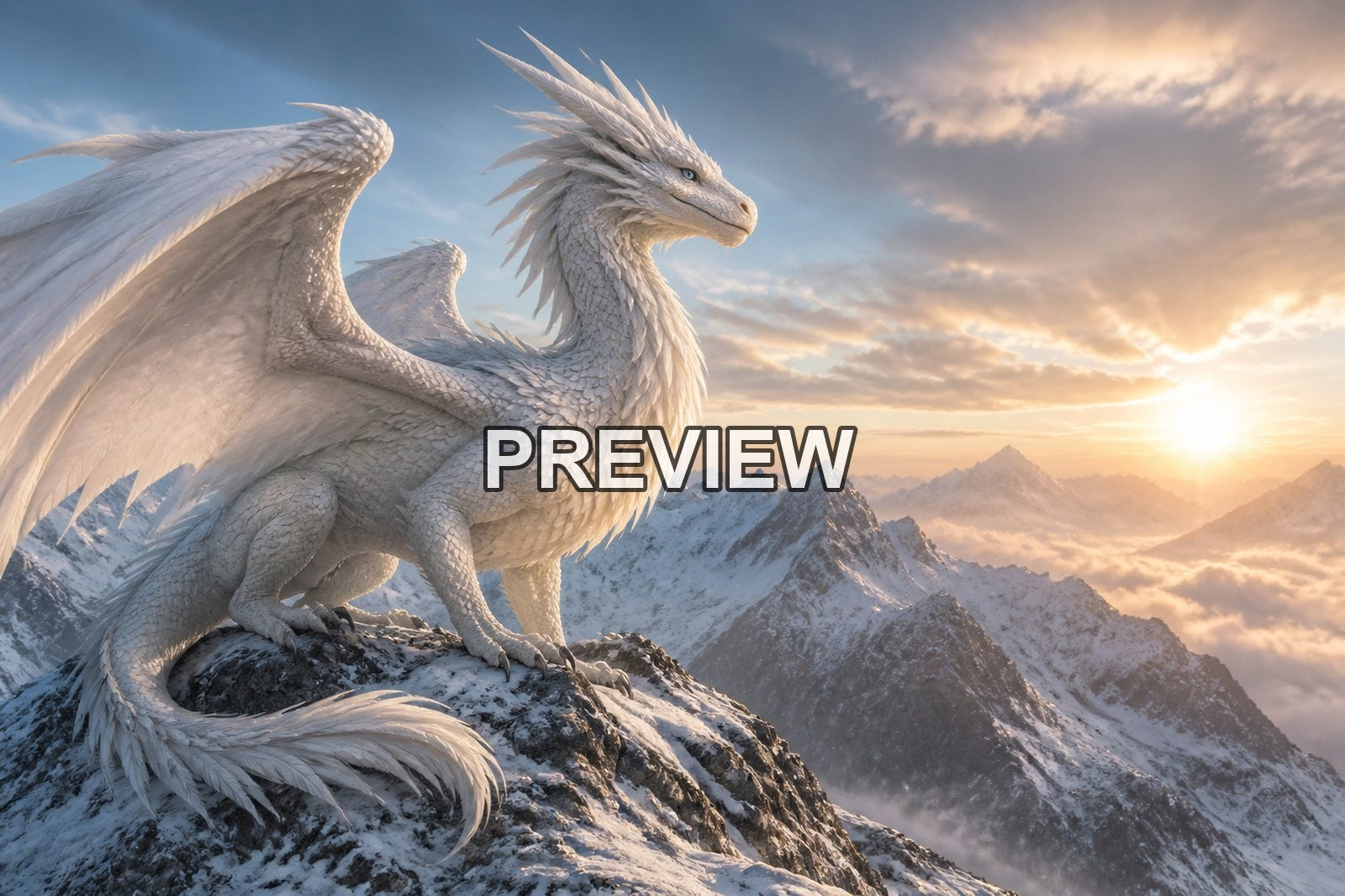 Dragons in Epic Landscapes – 10 Desktop & Phone Wallpaper Bundle – preview 1