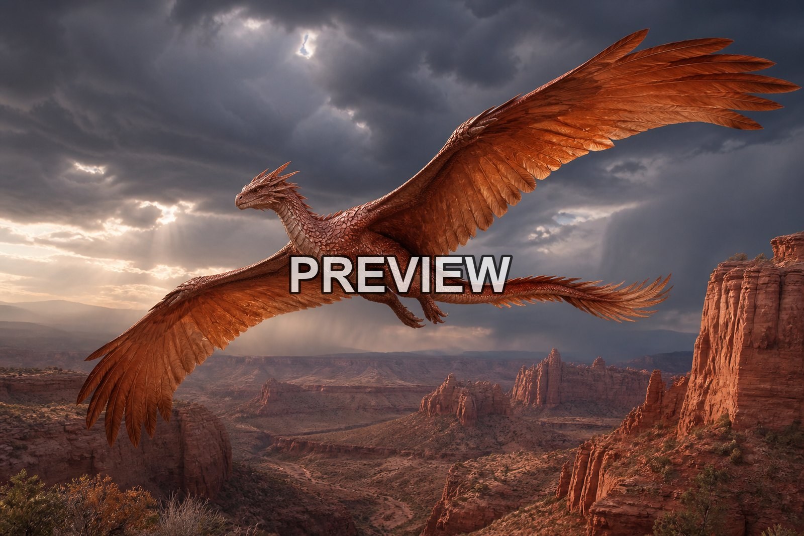 Dragons in Epic Landscapes – 10 Desktop & Phone Wallpaper Bundle – preview 2