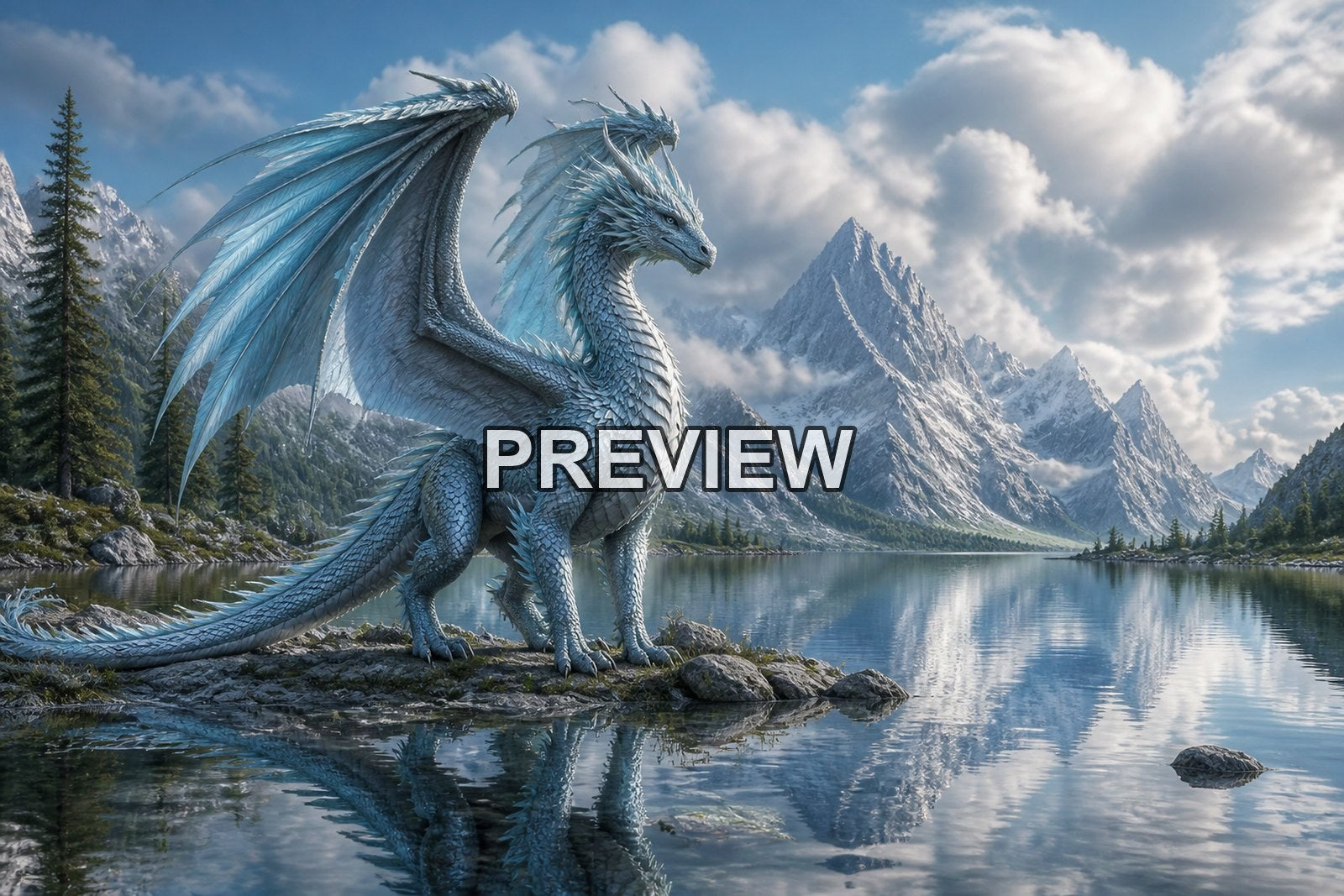 Dragons in Epic Landscapes – 10 Desktop & Phone Wallpaper Bundle – preview 10