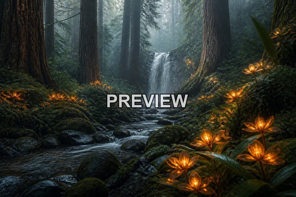 Mystical Forests with Glowing Plants – 10 Desktop & Phone Wallpaper Bundle – preview 2