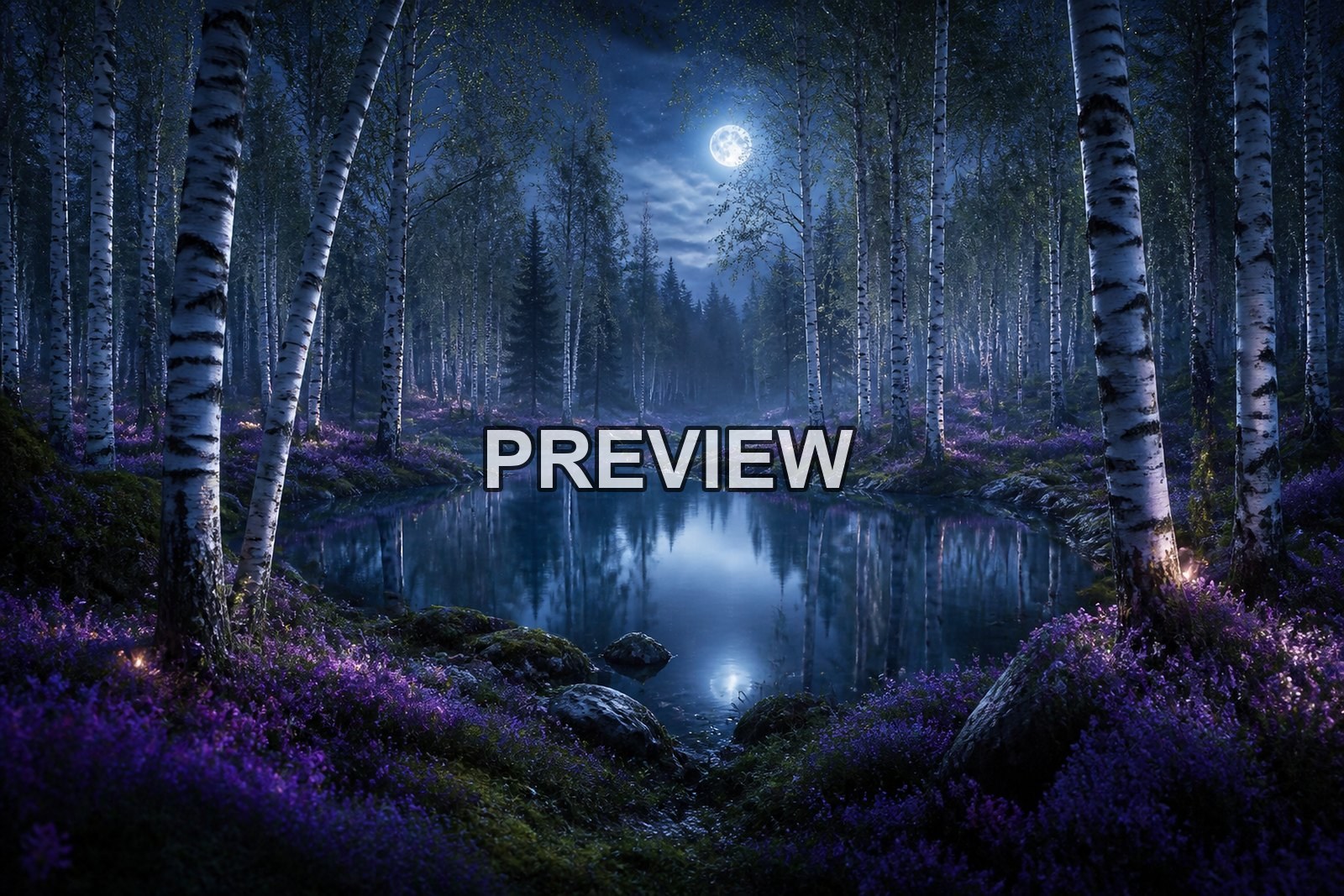 Mystical Forests with Glowing Plants – 10 Desktop & Phone Wallpaper Bundle – preview 3