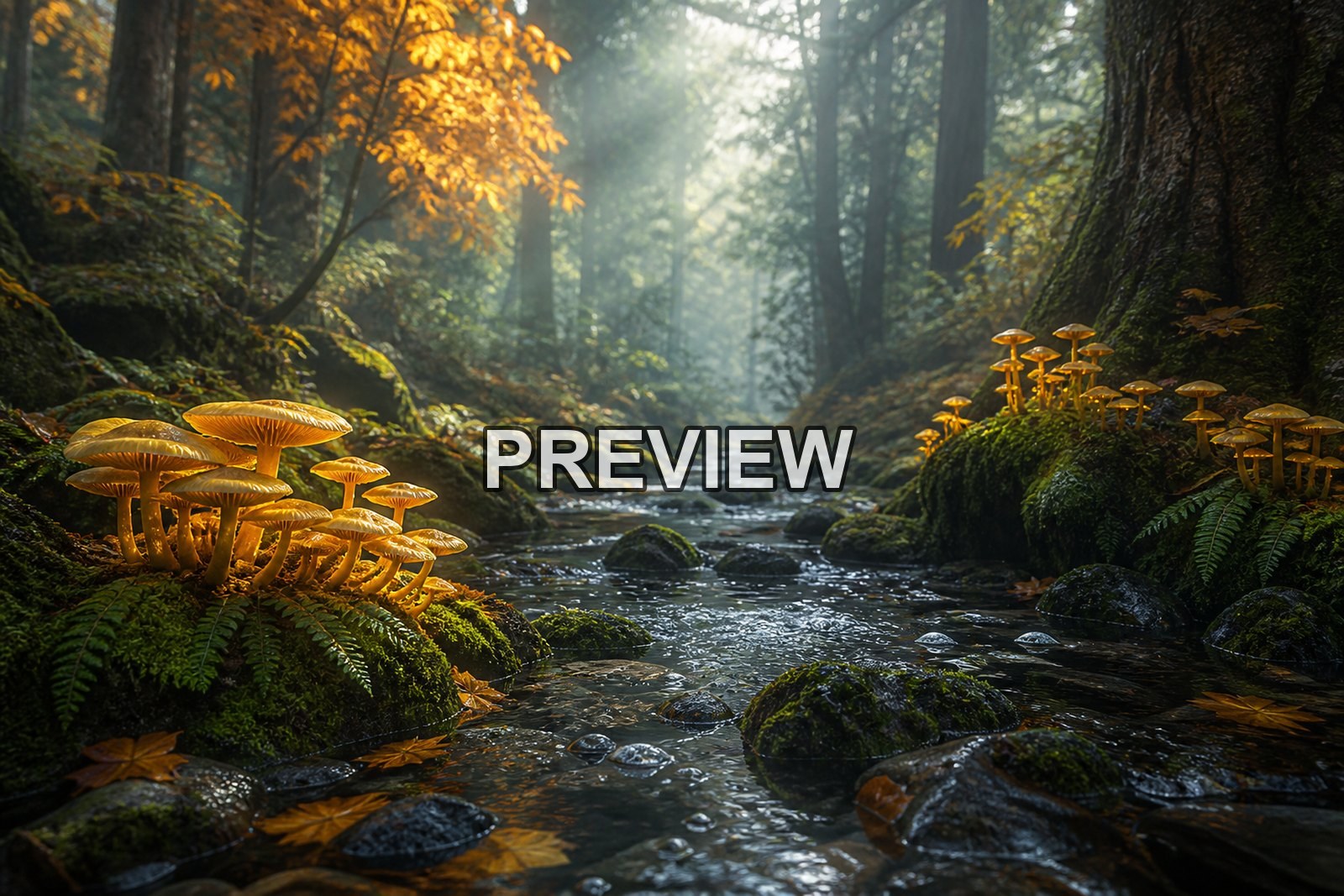 Mystical Forests with Glowing Plants – 10 Desktop & Phone Wallpaper Bundle – preview 5
