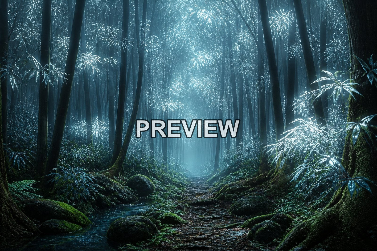 Mystical Forests with Glowing Plants – 10 Desktop & Phone Wallpaper Bundle – preview 9