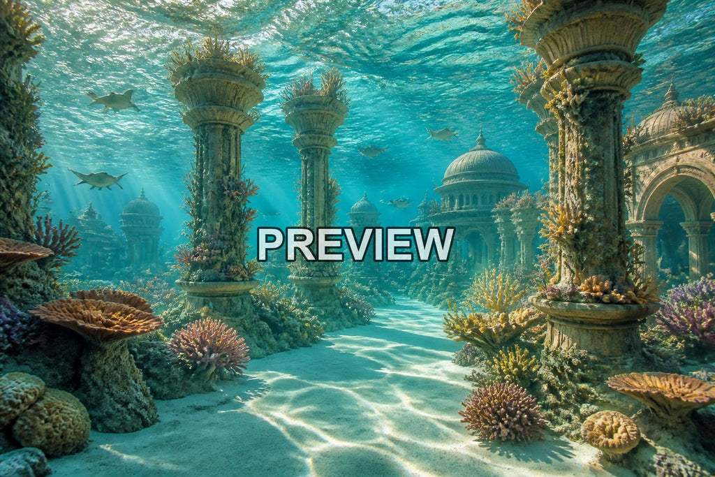Underwater Worlds and Sunken Temples – 10 Desktop & Phone Wallpaper Bundle – preview 1