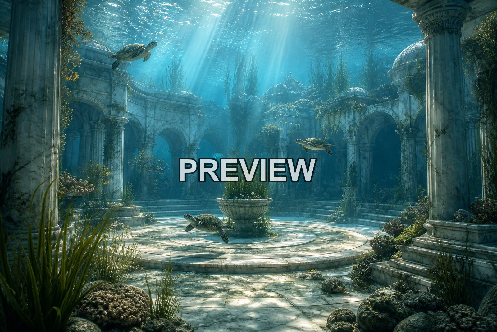 Underwater Worlds and Sunken Temples – 10 Desktop & Phone Wallpaper Bundle – preview 3