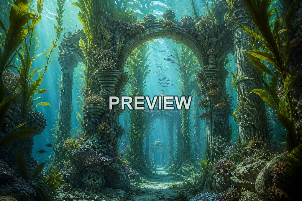 Underwater Worlds and Sunken Temples – 10 Desktop & Phone Wallpaper Bundle – preview 5