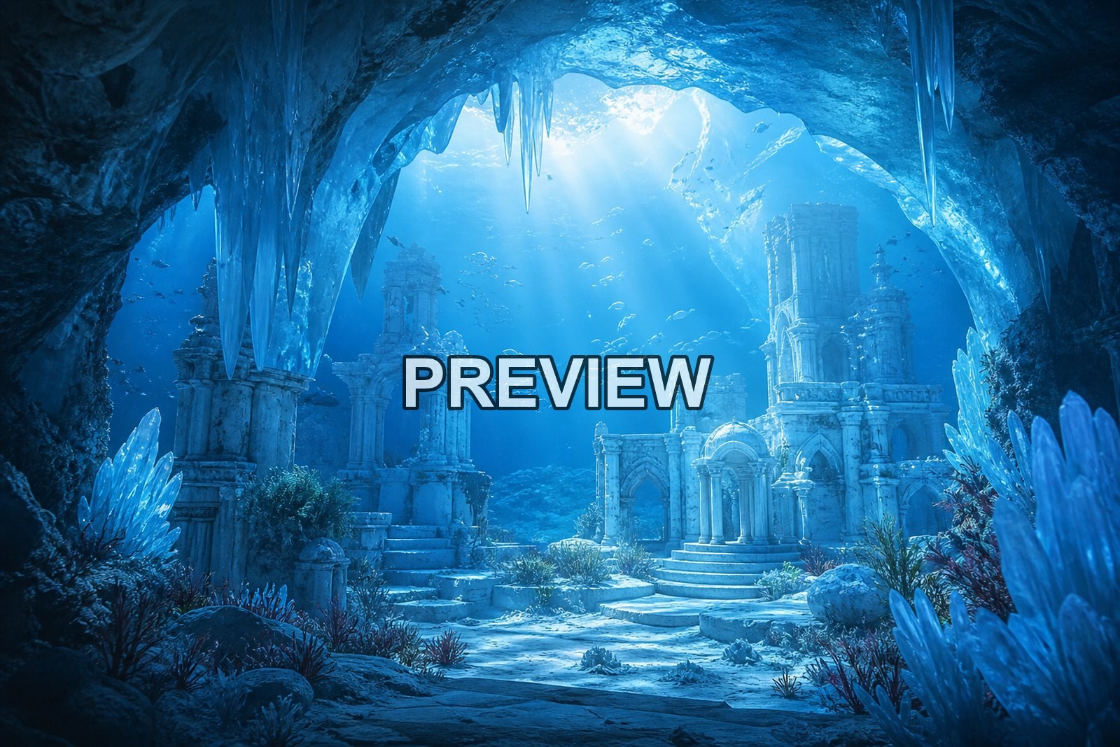 Underwater Worlds and Sunken Temples – 10 Desktop & Phone Wallpaper Bundle – preview 6