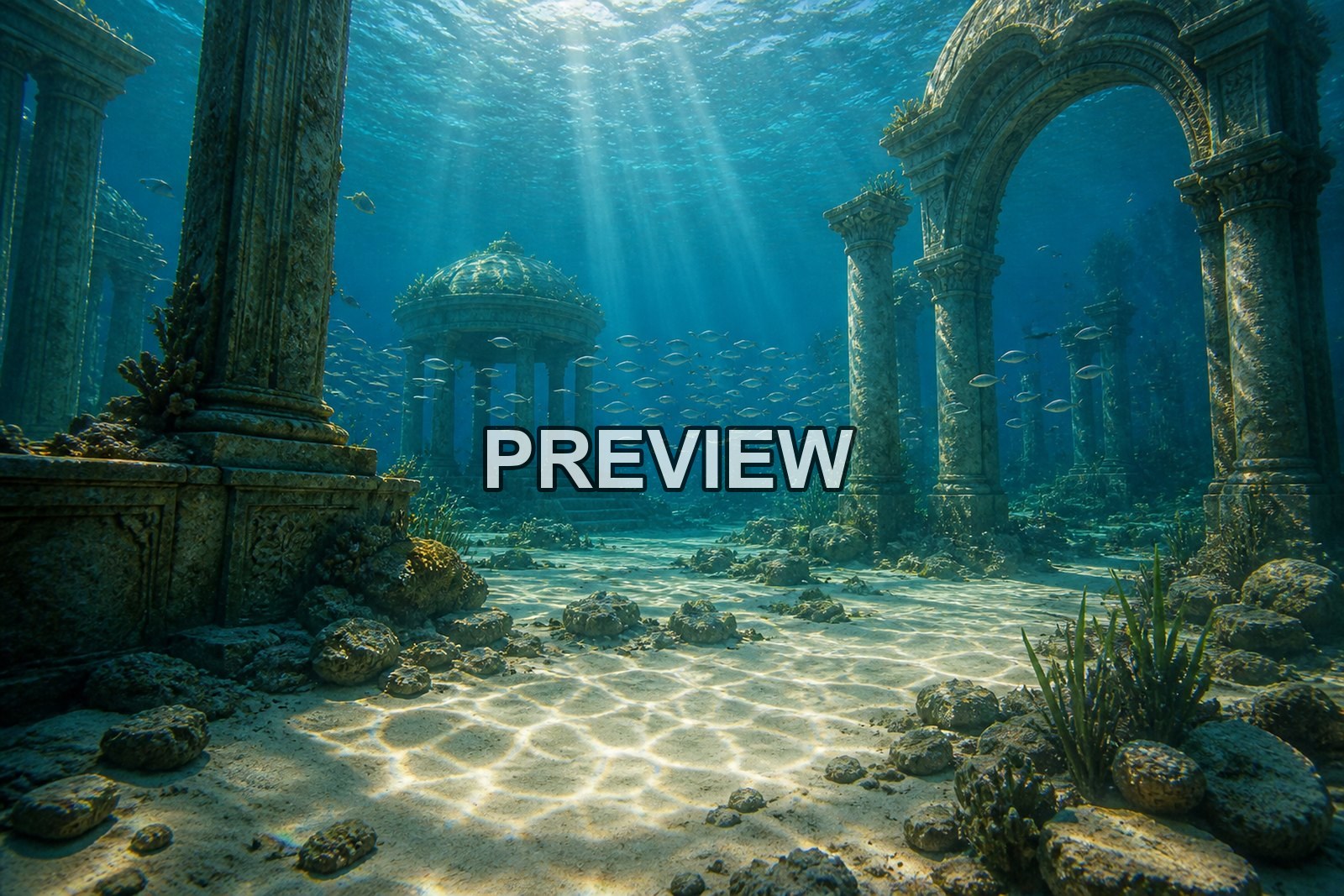 Underwater Worlds and Sunken Temples – 10 Desktop & Phone Wallpaper Bundle – preview 9