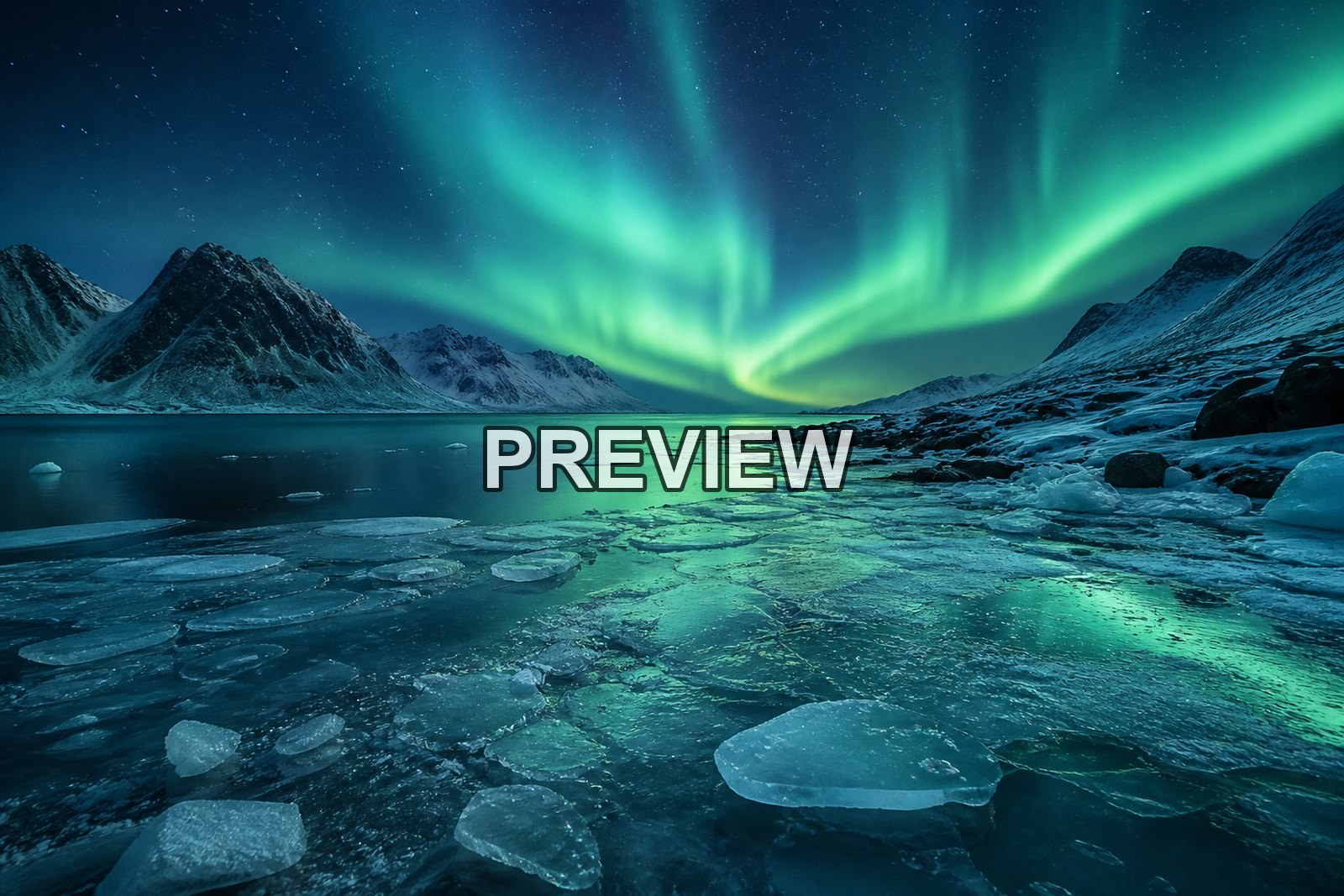 Nordic Fjords and Northern Lights – 10 Desktop & Phone Wallpaper Bundle – preview 7