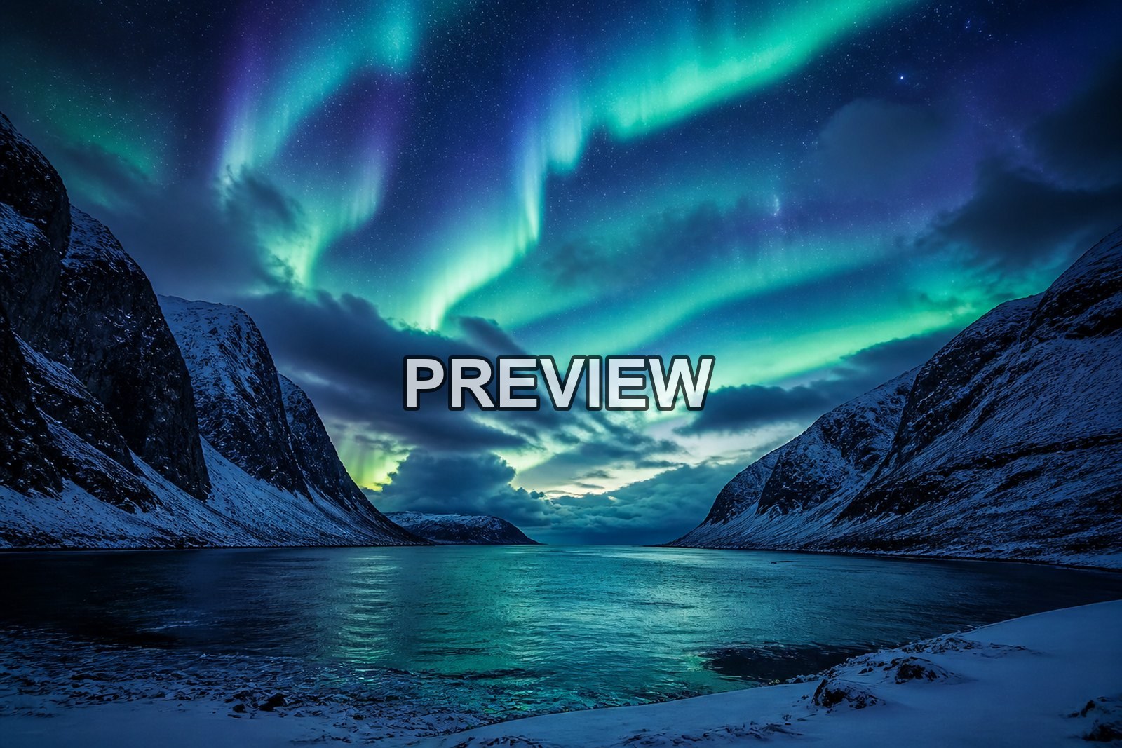 Nordic Fjords and Northern Lights – 10 Desktop & Phone Wallpaper Bundle – preview 8